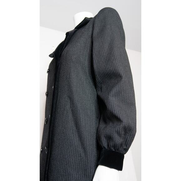 GIVENCHY NOUVELLE BOUTIQUE Vintage '80s Wool Double Breast Pinstripe Overcoat 36 - Picture 8 of 13
